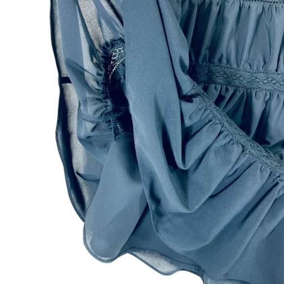 Boho Goth Whimsigoth  modern Tiered A-line skirt  Black Size 10 LIZ CLAIBORNE - Picture 13 of 15